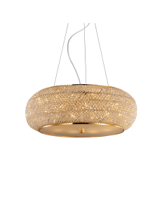 IDEAL LUX: Pasha oro lampadario elegante diffusore perle di cristallo 10 luci in offerta