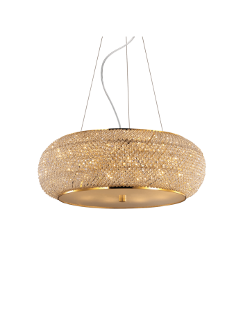 IDEAL LUX: Pasha oro lampadario elegante diffusore perle di cristallo 10 luci in offerta