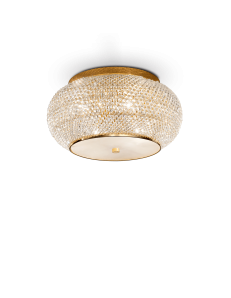 IDEAL LUX: Pasha oro lampada soffitto elegante diffusore perle di cristallo 6 luci in offerta