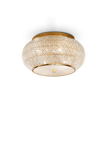 IDEAL LUX: Pasha oro lampada soffitto elegante diffusore perle di cristallo 6 luci in offerta