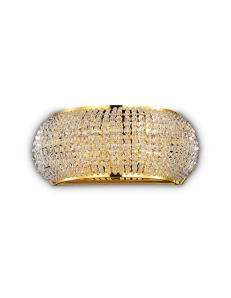 IDEAL LUX: Pasha oro applique elegante diffusore perle di cristallo 3 luci in offerta