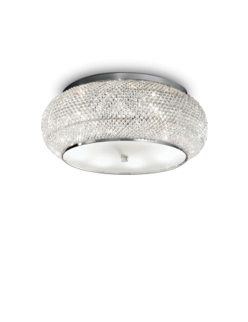 IDEAL LUX: Pasha cromo applique elegante diffusore perle di cristallo 3 luci in offerta