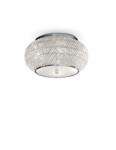 IDEAL LUX: Pasha cromo lampada soffitto elegante diffusore perle di cristallo 6 luci in offerta