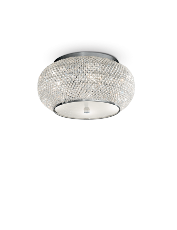 IDEAL LUX: Pasha cromo lampada soffitto elegante diffusore perle di cristallo 6 luci in offerta