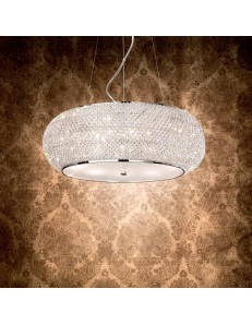 IDEAL LUX: Pasha cromo lampadario elegante diffusore perle di cristallo 10 luci in offerta