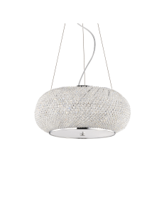 IDEAL LUX: Pasha cromo lampadario elegante diffusore perle di cristallo 6 luci in offerta