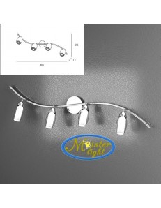 TOP LIGHT: Feeling applique orientabile cromo 4 luci vetro bianco in offerta