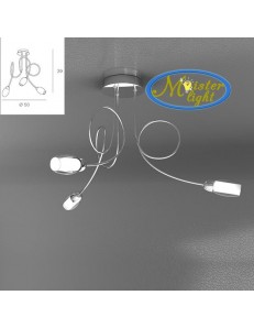 TOP LIGHT: Feeling plafoniera lampada cromo 3 luci vetro bianco in offerta