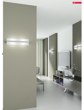 TOP LIGHT: Wood applique parete moderna legno vetro curvo foglia oro 15cm in offerta