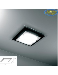 TOP LIGHT: Tray plafoniera media soffitto in vetro extrachiaro montatura metallo nera in offerta