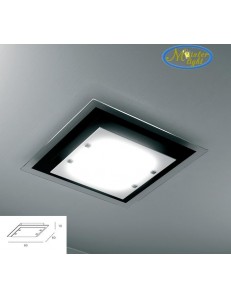 TOP LIGHT: Tray plafoniera grande nera in vetro extrachiaro montatura metallo in offerta