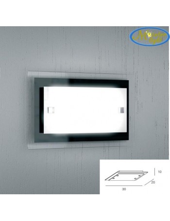 TOP LIGHT: Tray nera applique media parete in vetro extrachiaro montatura metallo in offerta