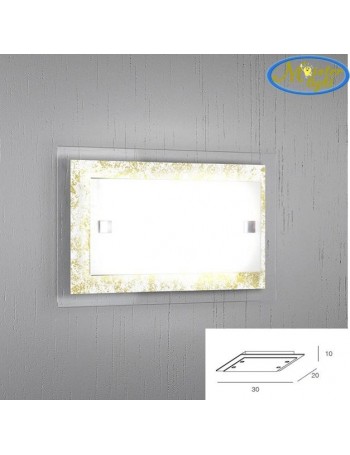 TOP LIGHT: Tray foglia oro applique media parete in vetro extrachiaro montatura metallo in offerta