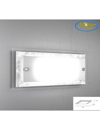 TOP LIGHT: Tray foglia argento applique parete in vetro extrachiaro montatura metallo in offerta