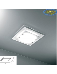 TOP LIGHT: Tray bianca plafoniera media soffitto in vetro extrachiaro montatura metallo in offerta