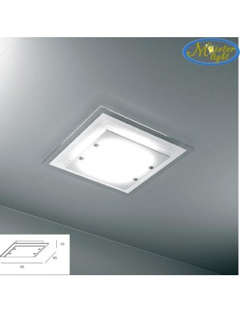 TOP LIGHT: Tray bianca plafoniera media soffitto in vetro extrachiaro montatura metallo in offerta