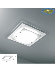TOP LIGHT: Tray plafoniera soffitto grande in vetro extrachiaro montatura metallo bianca in offerta