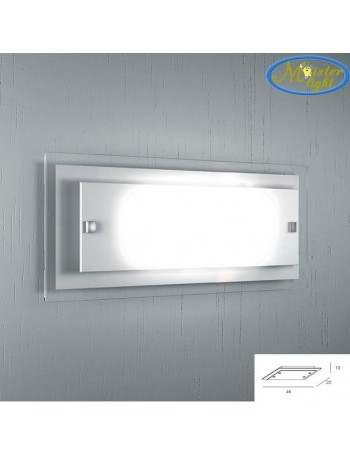 TOP LIGHT: Tray bianca applique grande parete in vetro extrachiaro montatura metallo in offerta