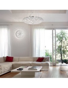 IDEAL LUX: King sp7 cromo sospensione regolabile diffusore cristalli incastonati in offerta 2