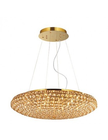 IDEAL LUX: King sp12 sospensione oro regolabile diffusore con cristalli incastonati in offerta