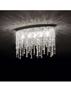IDEAL LUX: Rain pl5 lampada soffitto pendagli cristallo con gocce e ottagoni in offerta