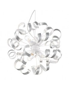 IDEAL LUX: Vortex sp6 sospensione artigianale riccioli argento in offerta 2