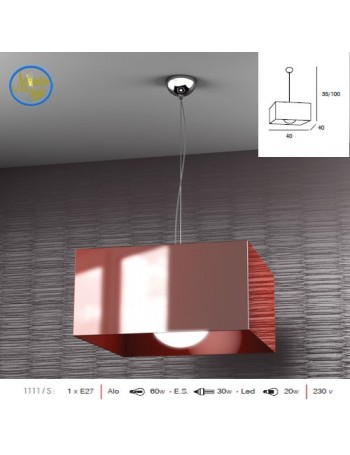 TOP LIGHT: Lift sospensione quadrata rosso top light moderno struttura cromo in offerta