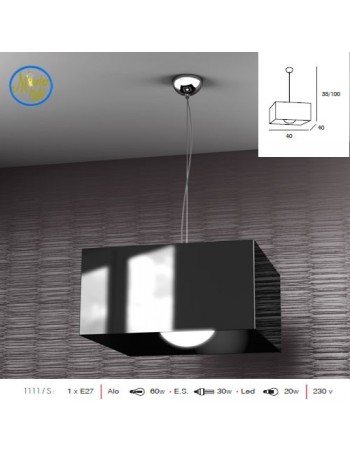 TOP LIGHT: Lift sospensione quadrata nero moderno struttura cromo in offerta