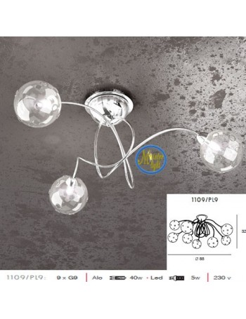 TOP LIGHT: Super ball plafoniera in metallo con 9 sfere forate in offerta