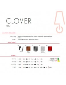 TOP LIGHT: Clover plafoniera applique effetto fiore vetro serigrafato particolare color foglia 2