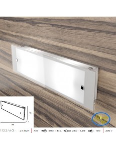 TOP LIGHT: Brick applique 58cm design moderno vetro bianco satinato bordo trasparente in offerta