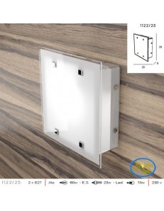 TOP LIGHT: Brick plafoniera design vetro satinato bianco bordo trasparente 25cm in offerta