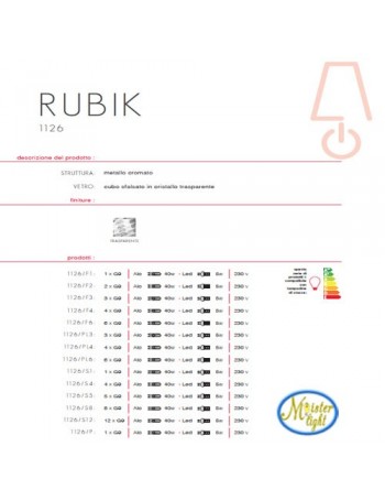 TOP LIGHT: Rubik plafoniera con 6 cubi in cristallo sfalsato trasparente struttura in metallo in