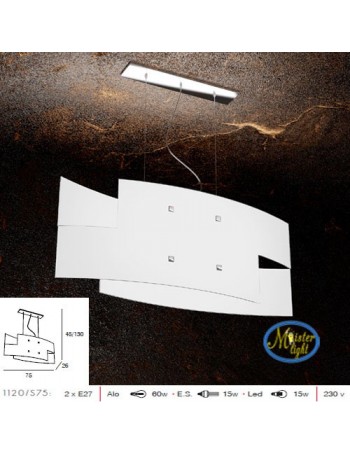 TOP LIGHT: Tetris sospensione vetro serigrafato bianco particolari cromati in offerta