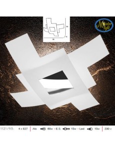 TOP LIGHT: Tetris color plafoniera 95cm vetro bianco serigrafato particolari cromo in offerta