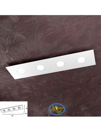 TOP LIGHT: Area plafoniera metallo bianca design moderno rettangolare 80x20cm in offerta