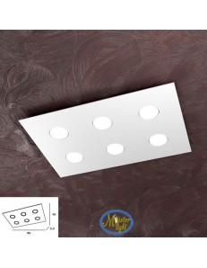 TOP LIGHT: Area plafoniera metallo bianca design moderno rettangolare 60x40cm in offerta