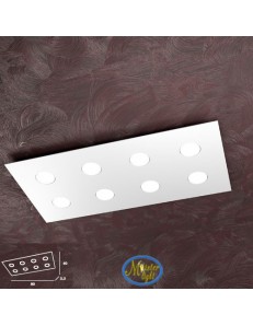 TOP LIGHT: Area plafoniera metallo rettangolare bianca 80x40cm in offerta