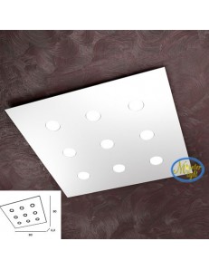 TOP LIGHT: Area plafoniera quadrata metallo bianca design moderno 80cm in offerta
