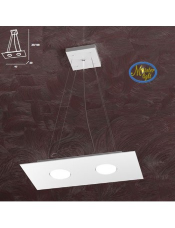 TOP LIGHT: Area sospensione rettangolare in metallo bianco 40x20cm in offerta