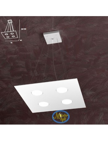 TOP LIGHT: Area sospensione in metallo quadrata bianco 40x40cm in offerta