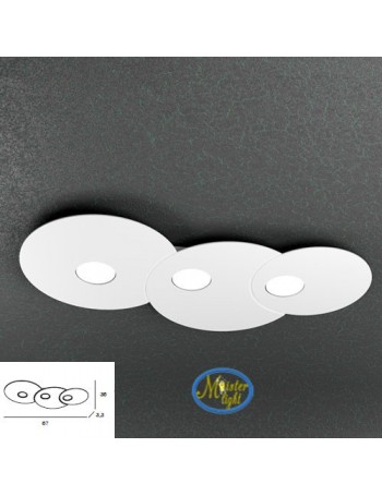 TOP LIGHT: Cloud applique plafoniera bianco 67x36cm in offerta