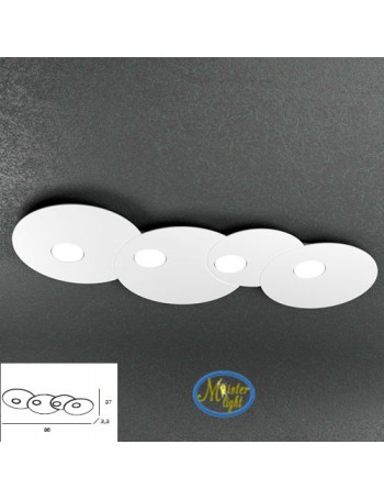 TOP LIGHT: Cloud applique plafoniera bianco 86x37cm in offerta