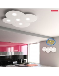 TOP LIGHT: Cloud applique plafoniera bianco design moderno rotonda 70cm in offerta 2