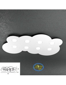 TOP LIGHT: Cloud applique plafoniera bianco design moderno 93x56cm in offerta
