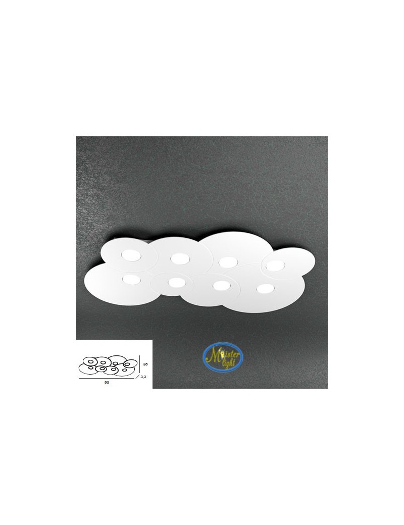 TOP LIGHT: Cloud applique plafoniera bianco design moderno 93x56cm in offerta