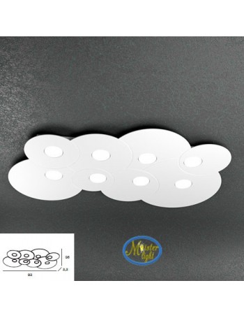 TOP LIGHT: Cloud applique plafoniera bianco design moderno 93x56cm in offerta