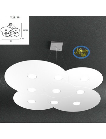 TOP LIGHT: Cloud sospensione bianco design irregolare 89x86cm + 4 luci extra in offerta