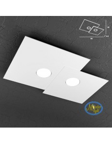 TOP LIGHT: Plate applique quadrati in metallo sfalsati bianco 50x35cm in offerta