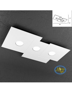 TOP LIGHT: Plate applique quadrati in metallo sfalsati bianco 65x37cm in offerta